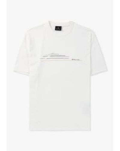 Paul Smith T-Shirt des Herrenstreifens in ECRU - Weiß