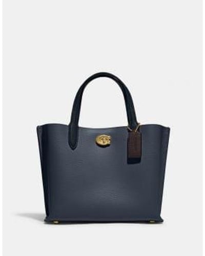 COACH Willow Tote 24 In Colorblock - Blue
