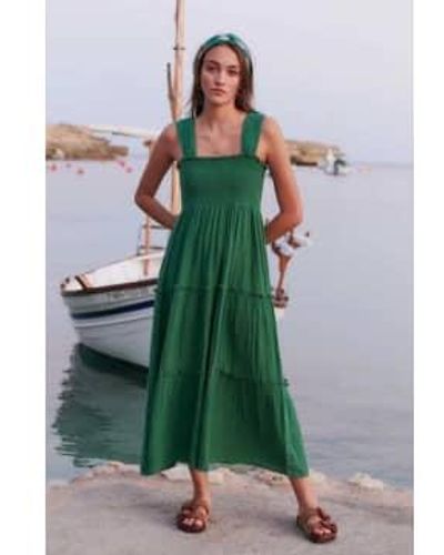 Petite Mendigote Ron Gauze Basilic Dress M - Green