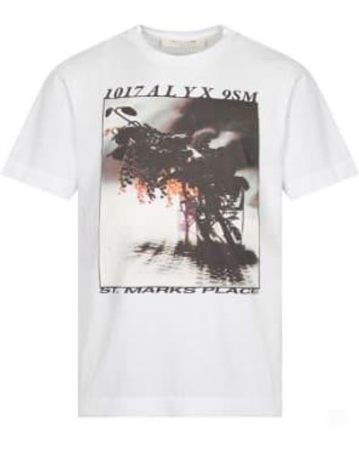 1017 ALYX 9SM Weiße iconblumgedruckte t -shirt