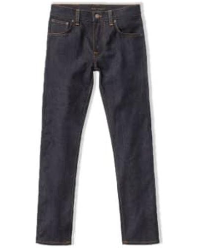 Nudie Jeans Dry True Navy Grim Tim Slim Fit 30/30 - Blue