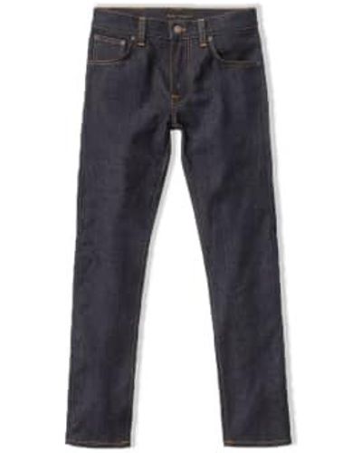 Nudie Jeans Dry True Navy Grim Tim Slim Fit 30/30 - Blue