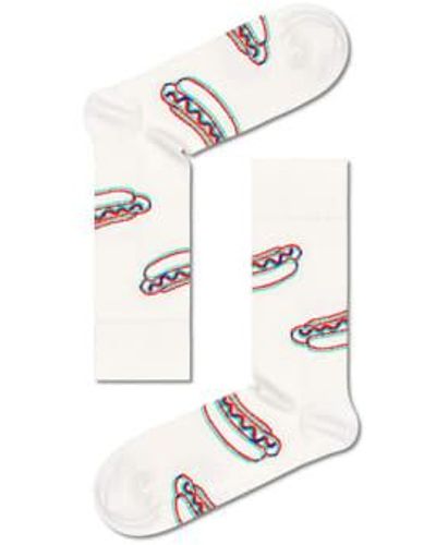 Happy Socks Perro caliente blanco