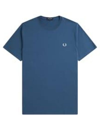 Fred Perry Crew Neck T-shirt Midnight / Light Ice M - Blue