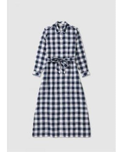 Barbour Womens Check Maxi Dress In Navy Check - Blu