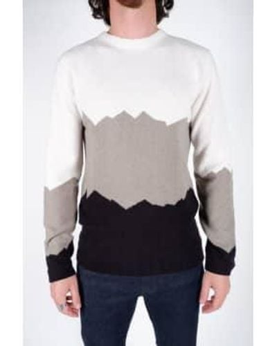 Daniele Fiesoli Pull en tricoté conception pic blanc et noir - Gris