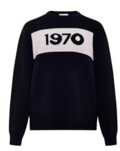 Bella Freud 1970 taille du cavalier tricoté surdimensionné: xs, col: - Bleu