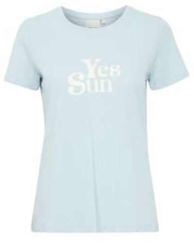 Ichi Camino Slogan T Shirt-cashmere -20121024 Small(uk8-10) - Blue