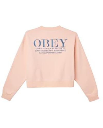 Obey Sweat Brodé Xs - Pink
