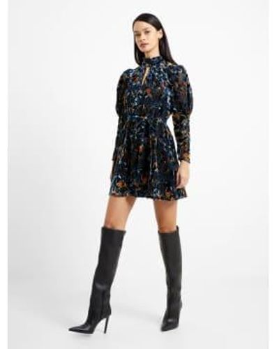 French Connection Avery Burnout Ls Dress/out 8 - Black