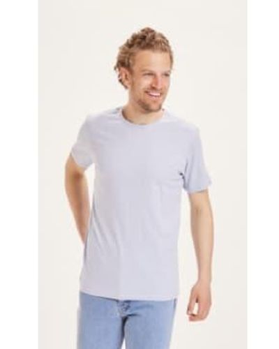 Knowledge Cotton 10113 T-shirt Basic Ciel Mélange - Blanc