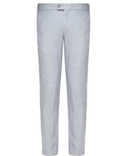 Hiltl Pantalones lino rectos lgados tardíos en gris claro - Azul