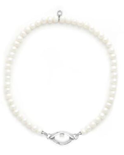 CAPSULE ELEVEN Eye Opener Pearl Necklace Or - Bianco