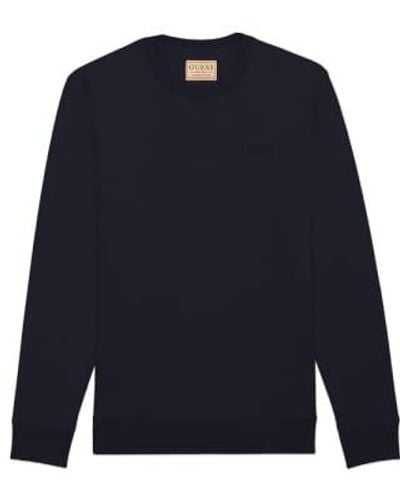 Guess Geron Recycled Fleece Crew Sweat - Blue