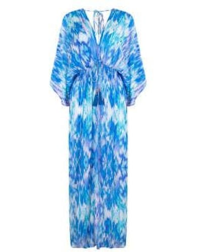 Sophia Alexia Capri Kimono Dress Sea Dream S/m - Blue