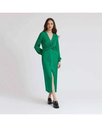 Idano Jardin Douche V Neck Dress T0 - Green