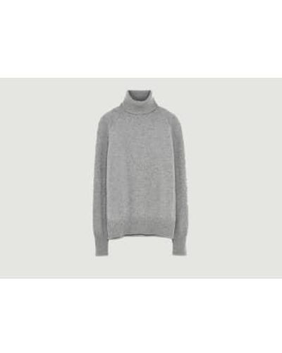Tricot Cashmere Turtleneck Sweater S - Gray