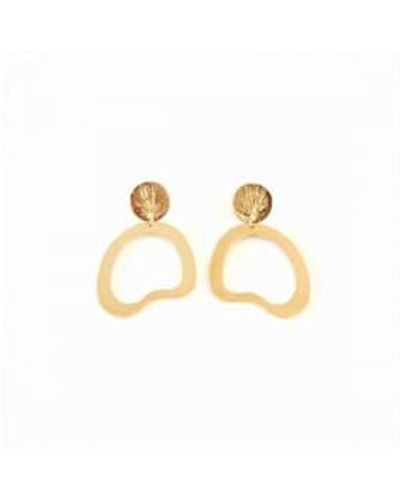sept cinq Golden Madeleine Earrings Golden - Metallic