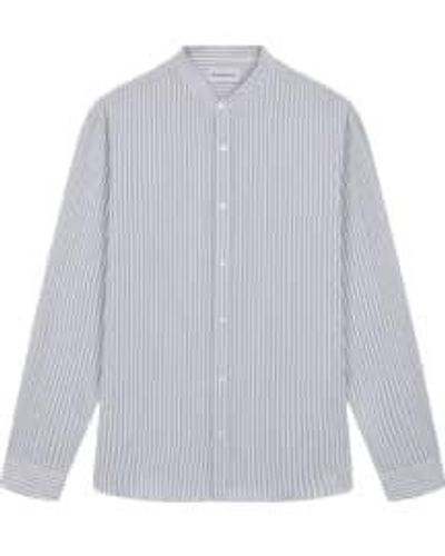 NOWADAYS Vineyard Crinkle Stripe Shirt S - Gray