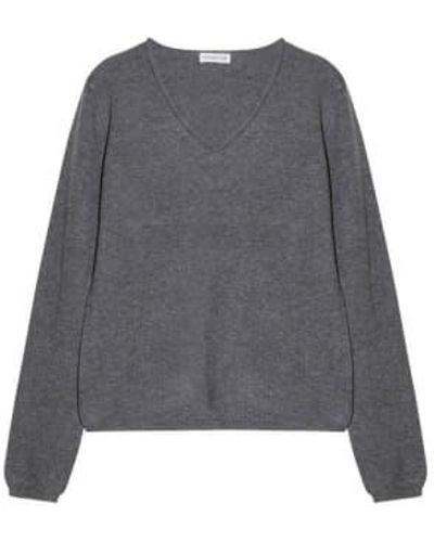 Engage Cashmere pullover v escote - Gris