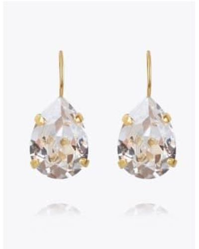 Caroline Svedbom Mini Drop Clasp Earrings Crystal Os - Metallic