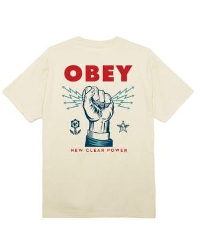Obey T Shirt New Power Uomo Cream - Multicolore