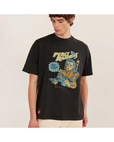 Percival Perci raiders übergroße t -shirt schwarz gewaschen