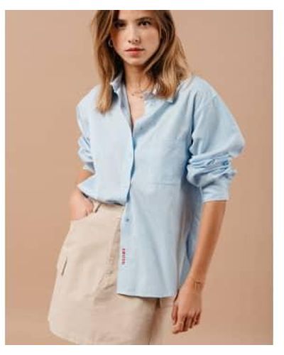 Grace & Mila And Embroidered Sky Shirt L - Blue