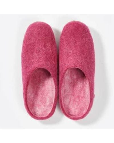 Soda Store Felties Hand-felted Slippers From Certified Production Berry - Pink