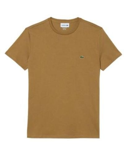 Lacoste Pima Cotton T Shirt Th6709 Cookie - Marrone