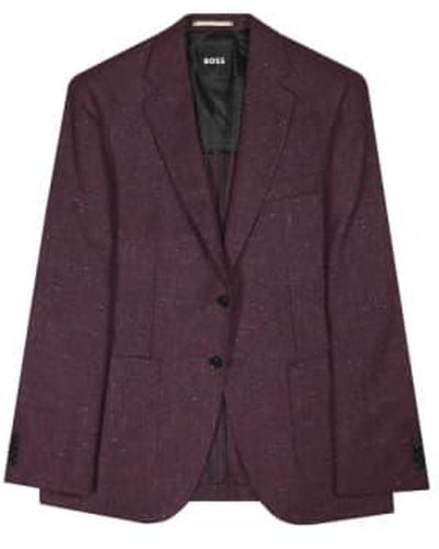 BOSS H Janson Dark Wool And Silk Blend Jacket - Viola