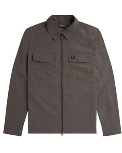 Fred Perry Overgirt zip-throuch texturé - Gris
