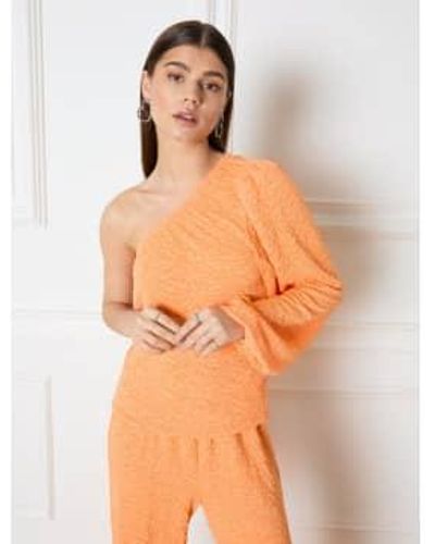 Refined Department | Cleo Knitted One Shoulder Top Xs - Orange