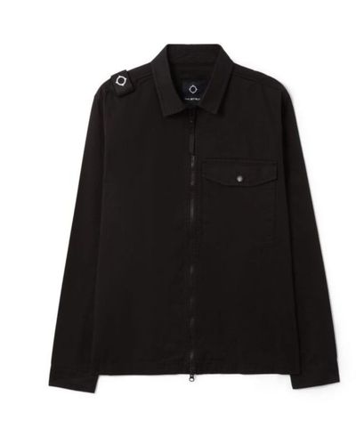 MA.STRUM Pd Full Zip Overshirt - Black