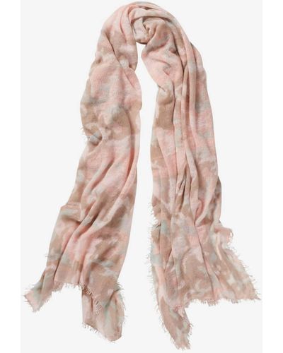 PUR SCHOEN Hand Felted Cashmere Soft Scarf Camouflage Rose Gift - Rosa