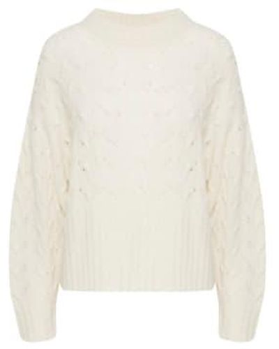 Pulz Turtledove Pzastrid Pattern Pullover - Blanc