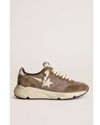 Golden Goose Golden Goose Running Sole Net Upper And Toe Box Leather Toe Star Spur And Heel - Neutro