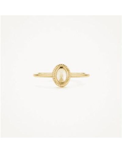 Blush Lingerie 14k gold & mother of pearl center ring - Métallisé