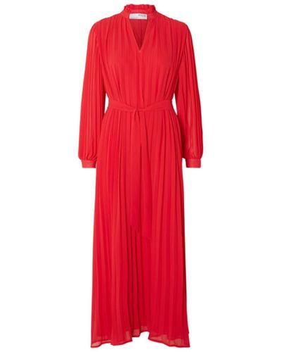 SELECTED Plisse Dress - Red