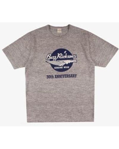 Buzz Rickson's 30th Anniversary T-shirt Heather L - Grey