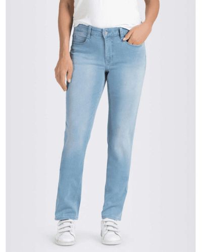 Mac Jeans Basic Bleached Mac Dream Straight Leg Jeans - Blu