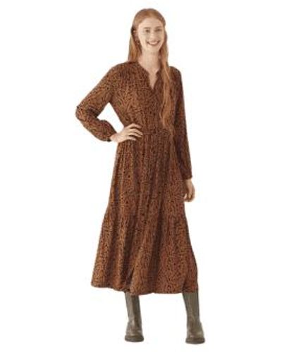Nice Things Button Fern Print Midi Dress 36 - Brown