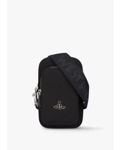 Vivienne Westwood S Nylon Vegan Phone Cross-body Bag - Black