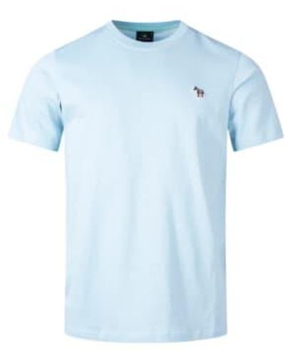 PS by Paul Smith Kurzarm-T-Shirt mit Zebra-Abzeichen - Blau