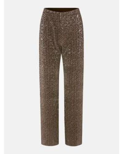 Stine Goya Markus Trousers Holographic Sequin Xs - Brown