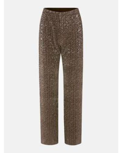 Stine Goya Markus Pants Holographic Sequin Xs - Brown