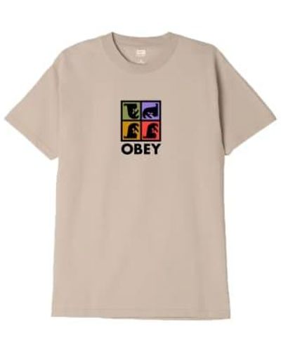 Obey Repetition T-shirt Sand S - Natural