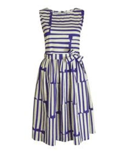 Palava Mabel Dress In Box Stripe - Blu