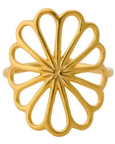 Pernille Corydon Bellis Ring groß in Gold, verstellbar - Mettallic