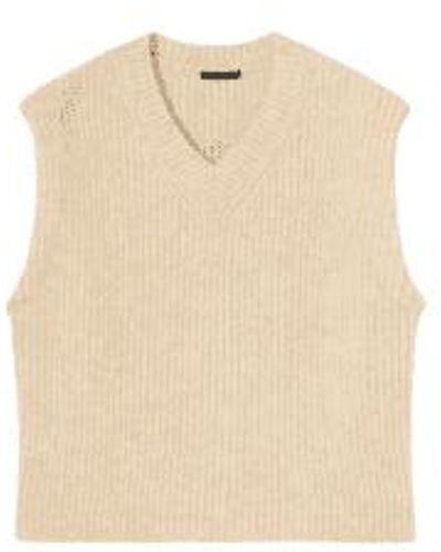 SKATÏE Gilet en tricote perle courte en argile - Neutre